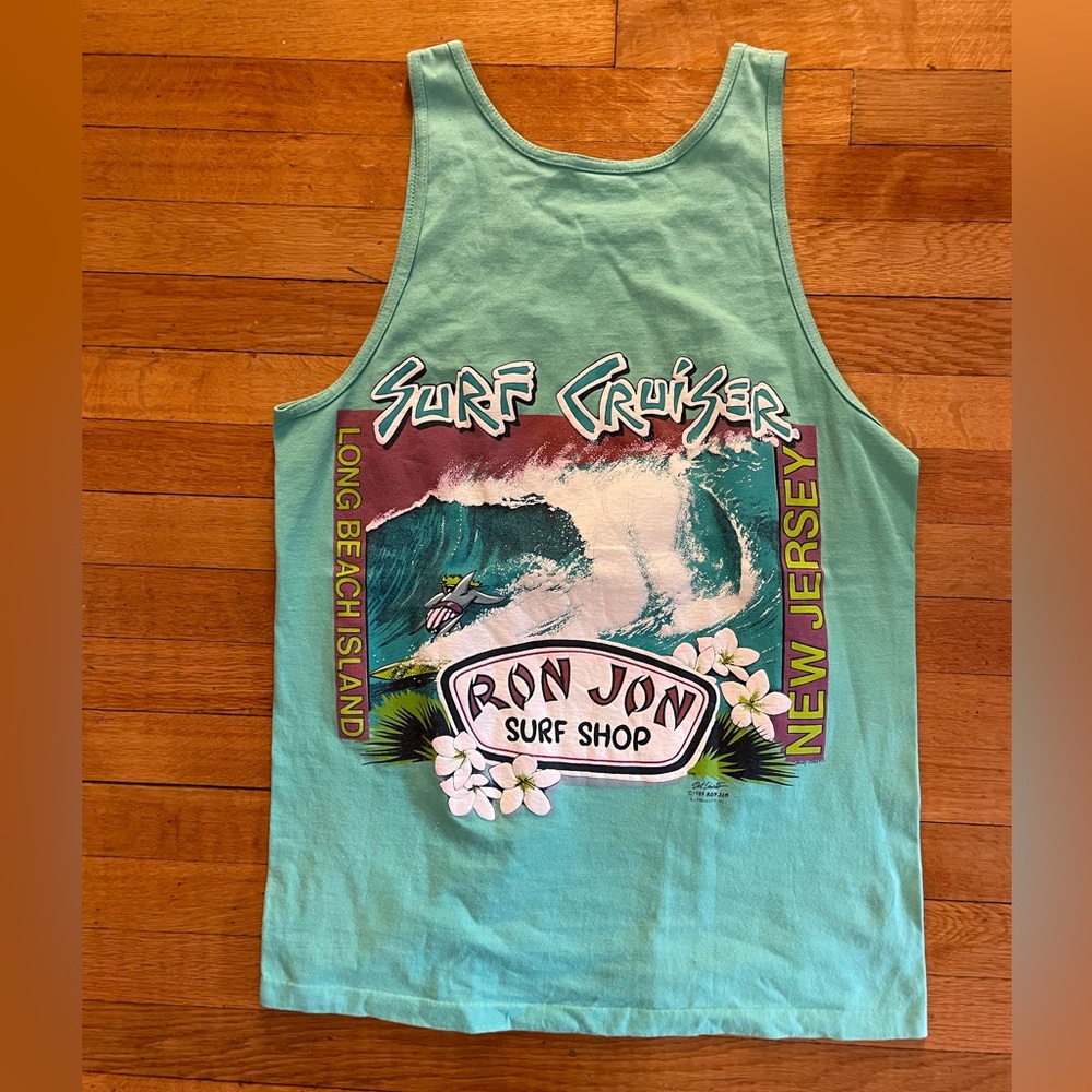 Vtg 80's Ron Jon THE ORIGINAL Surf Cruiser Single Stitch Tank Top Medium 1989